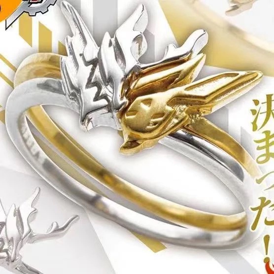 Nhẫn Siver Dragon Gold Rabbit Ring của series phim siêu nhân Kamen Rider Build ,Nhẫn Rồng Vàng Thỏ bạc