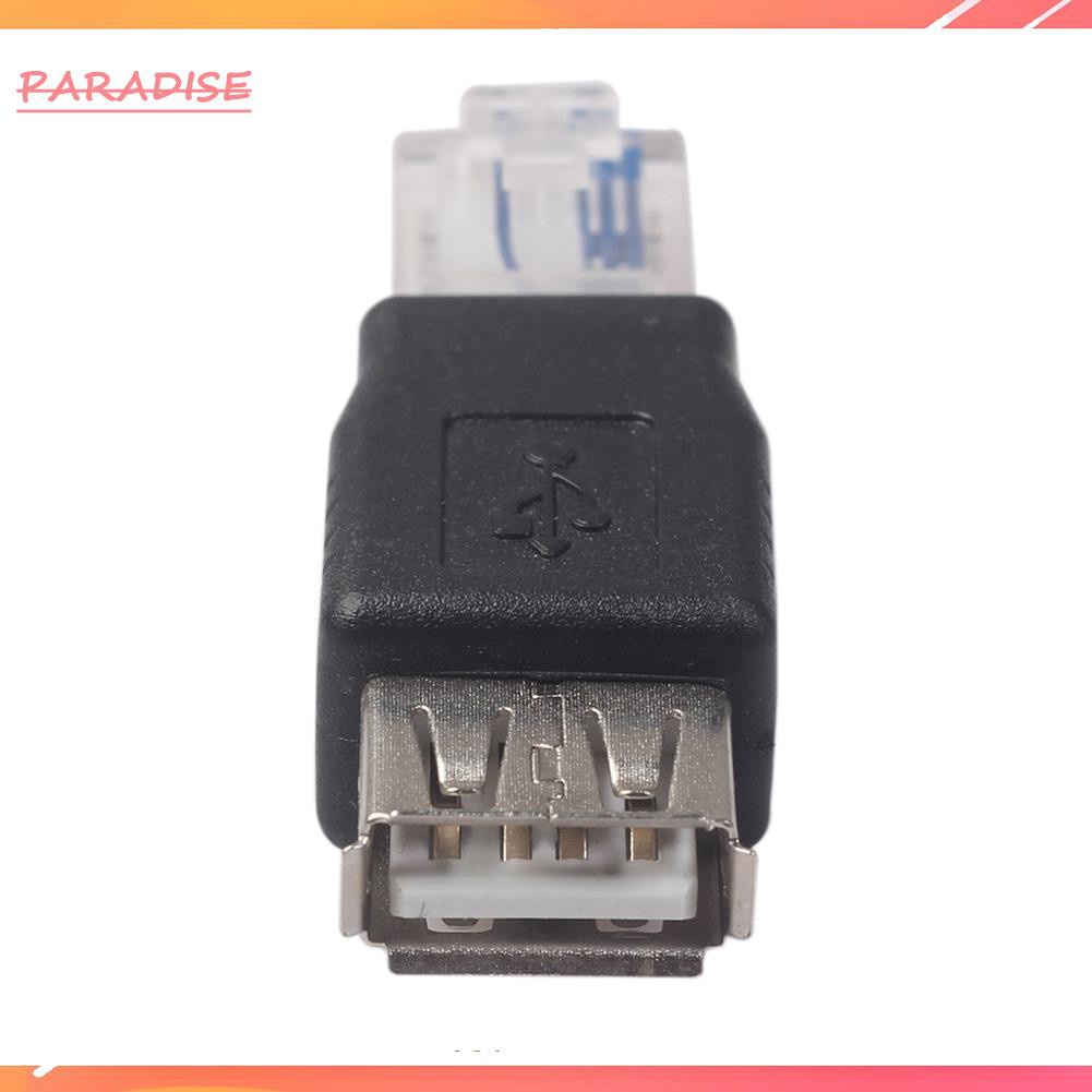 Paradise1 USB Type A Female To RJ45 Male Ethernet Laptop LAN Network Cable Converter