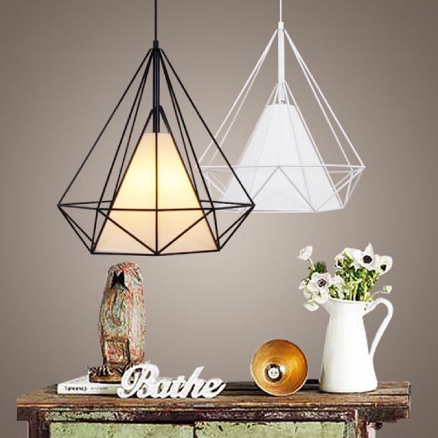 Đèn thả kim cương khung sắt 380