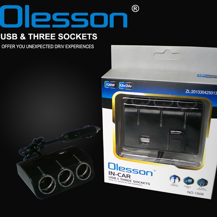 Bộ Chia Tẩu Sạc Ô Tô 3 Cổng Olesson Tẩu Chia Sạc 2 Cổng Usb Sạc Điện Thoại Ô Tô Trangdiemxe 3 By-281