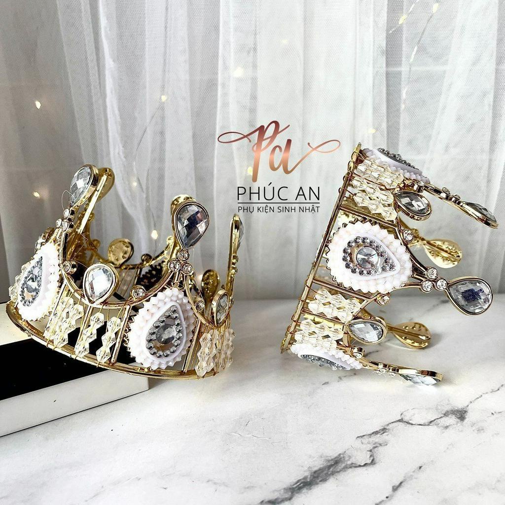 Vương miệng mini nhựa nhẹ đính đá trang trí bánh kem