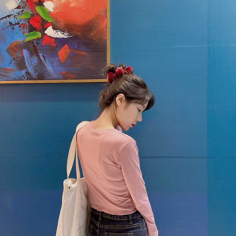 Kẹp tóc HAIMEIKANG kiểu tổ chim có bóng lông xinh xắn