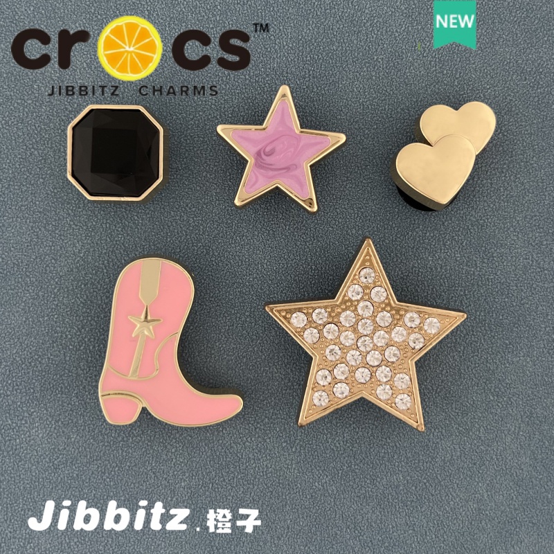 Phụ Kiện Trang Trí Giày crocs jibbitz Hình Hoa Bằng Kim Loại Độc Đáo