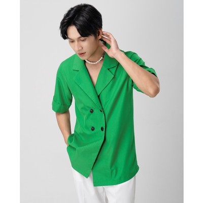 Áo Sơ Mi Nam Ngắn Tay Cổ Vest Màu Hot Trend Thương Hiệu Mr Twins
