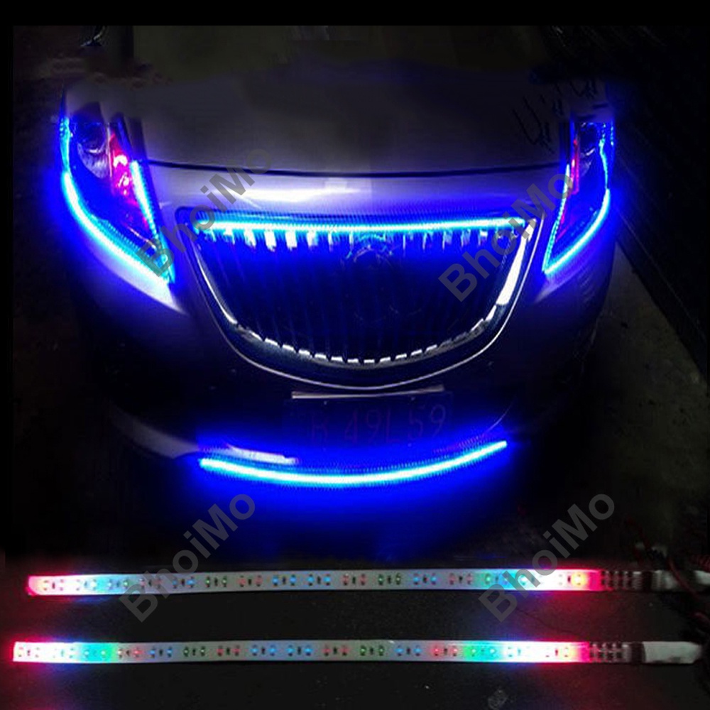 Dải Đèn LED RGB DRL Siêu Mỏng Mềm Nhiều Màu 30cm DC12V Trang Trí Xe Hơi/Xe Máy