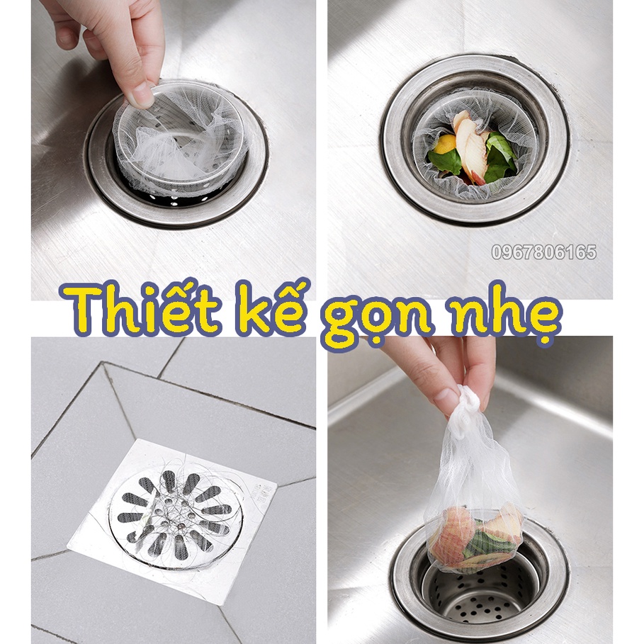 Túi Lọc Rác Bồn Rửa Bát Có Dây Chun, Dai Bền Có Thể Tái Sử Dụng (Túi 100 cái)