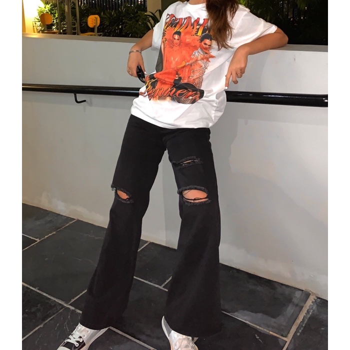 BLANK | Áo Thun KENDALL 1.0 Tay Lỡ Unisex - Đen/Trắng Cổ Tròn
