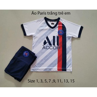 Áo bóng đá thể thao trẻ em đội CLB Paris trắng 2020