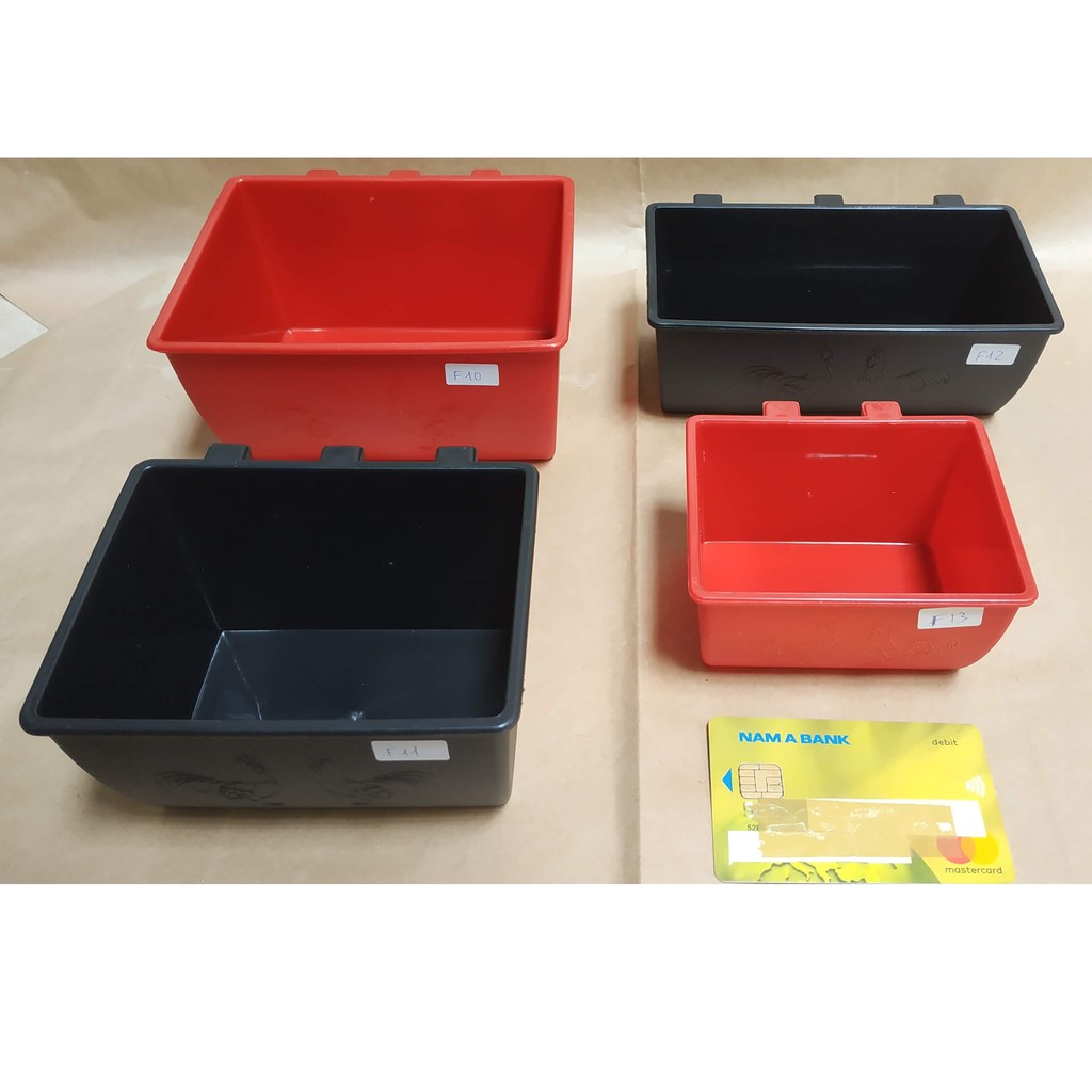 F11 - 10 cái Máng vuông Nhựa tốt Đựng Thức Ăn, Nước Uống Cho Gà, Chim, bồ câu 12cm