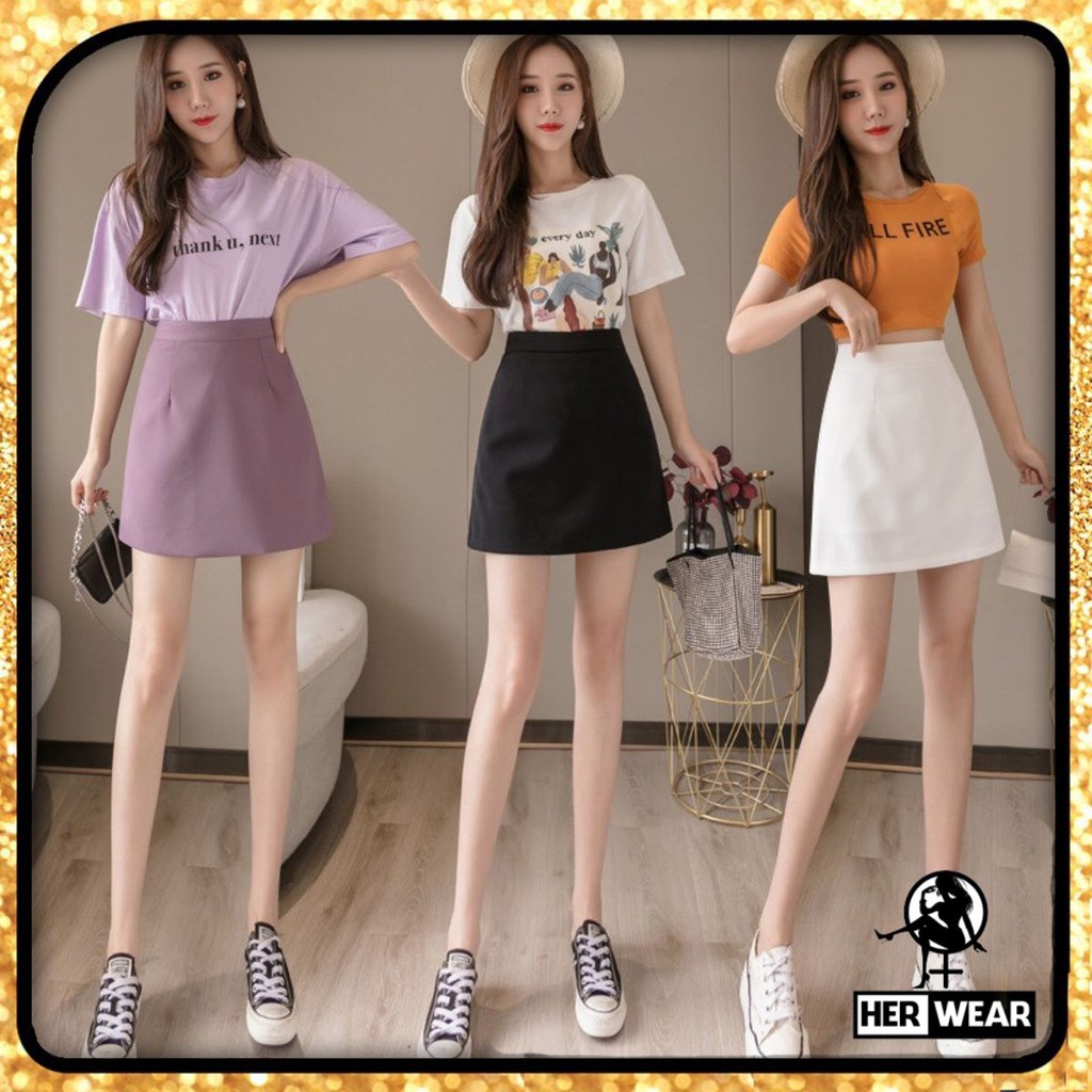 Chân váy chữ A có quần trong chất tuyết mưa, Chân váy ngắn công sở đẹp.