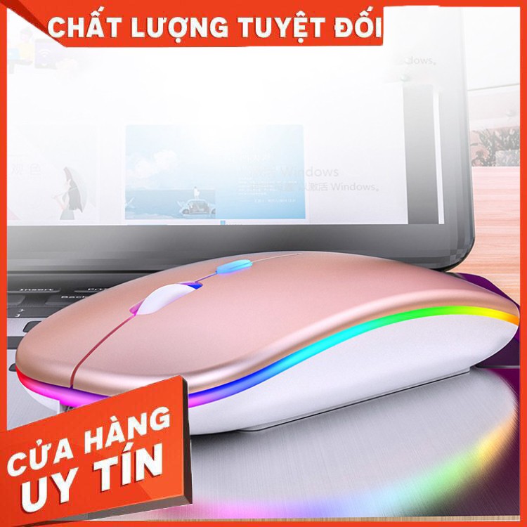 Chuột không dây Bluetooth sạc pin SIDOTECH M1S không tiếng ồn / LED RGB / Laptop macbook PC Tivi [TẶNG KÈM 2 PIN AA]