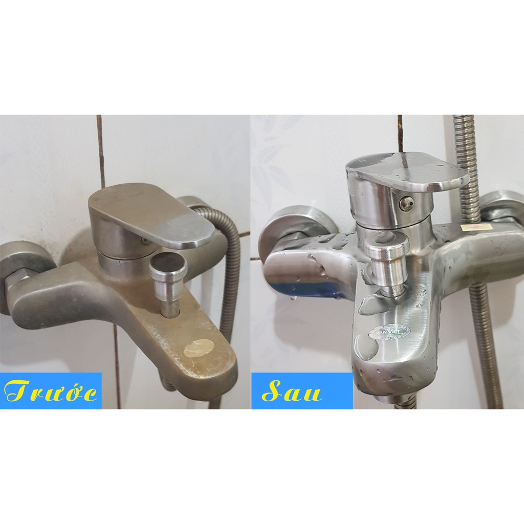 SIÊU TẨY CÁU CẶN CANXI, Ố VÀNG TRÊN BỒN SỨ - SEN VÒI INOX  - GẠCH MEN NGUYÊN HOÀNG. CHAI 500ML