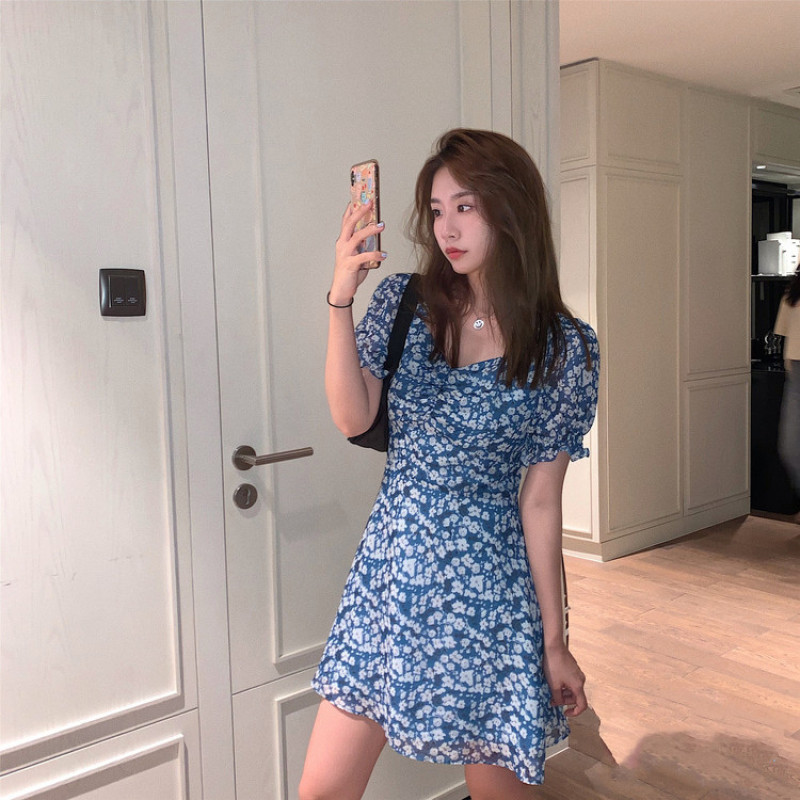 Đầm Ngắn Tay In Họa Tiết Hoa Xinh Xắn Dành Cho Nữ Thời Trang 2021 | BigBuy360 - bigbuy360.vn