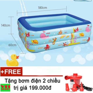 Bể bơi phao Summer Baby 180*140*60CM (tặng kèm bơm điện)