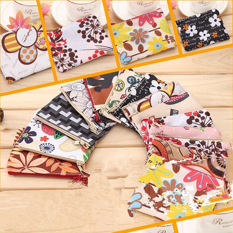 Mới Ví Vải canvas Mini Họa Tiết Hoạt Hình Phong Cách Hàn Quốc JP5