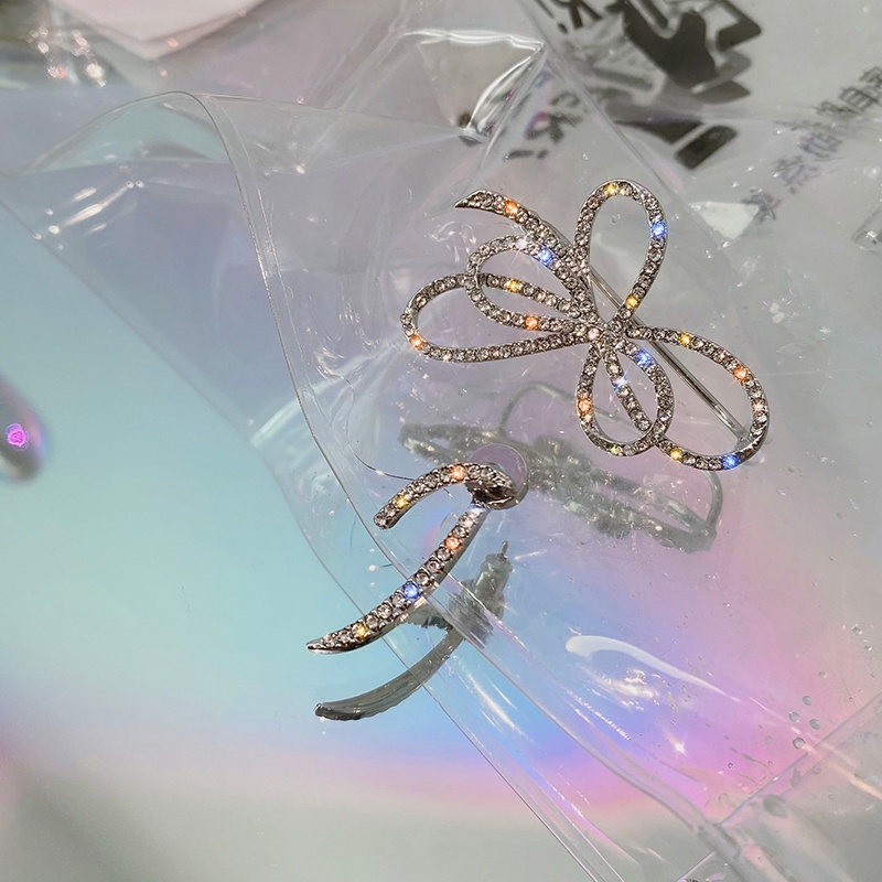 Bông Tai Hình Nơ Đính Đá Lấp Lánh Phong Cách Hàn Quốc Dành Cho Nữ