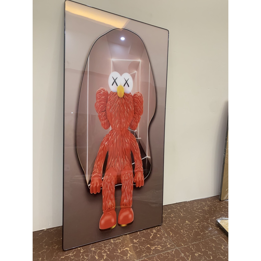 Bộ 3 Tranh Treo Tường tráng Gương Chú Gấu bearbrick/ Kaws Phòng Khách/ Phòng Game/ Quà Tặng/ May mắn Kinh Doah