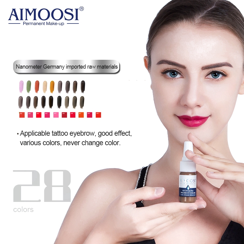 Aimoosi Pure Organic Plant sắc tố 15ml hình xăm trang điểm vĩnh viễn lông mày kẻ mắt sắc tố mực nano tinh khiết hữu cơ mực xăm 35 màu