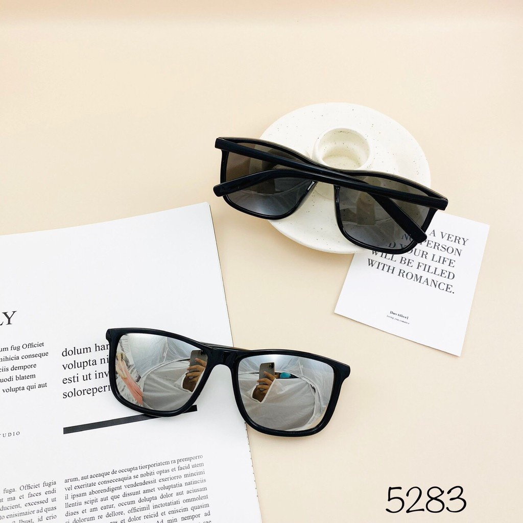 Kính form vuông trong suốt Tây nhiều màu kính mát phong cách Ulzzang