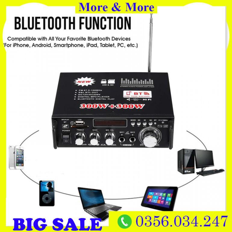 ⭐ Amplifier Bluetooth FM Radio Car Home 600W ⭐  Ampli Mini Loa Amly Bluetooth BT309A 800W Âm thanh Cao Cấp ⭐ Freeship b