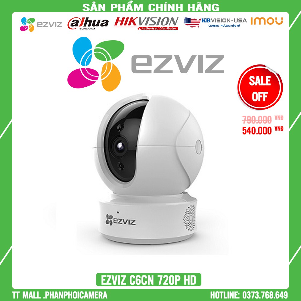 [Rẻ Vô Địch] Camera Wifi EZVIZ 1M và 2M C6CN 720P HD + C6N 1080P Full HD (Hỗ Trợ Cổng Lan) - Bảo Hành 2 Năm