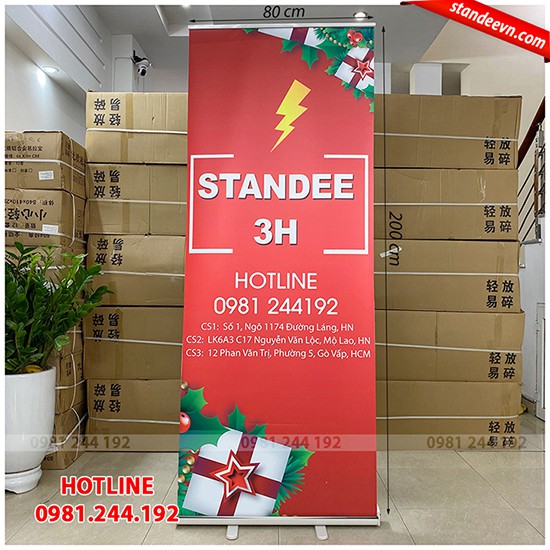 Standee cuốn nhựa, Standee đứng 80x200cm | Standee 3H