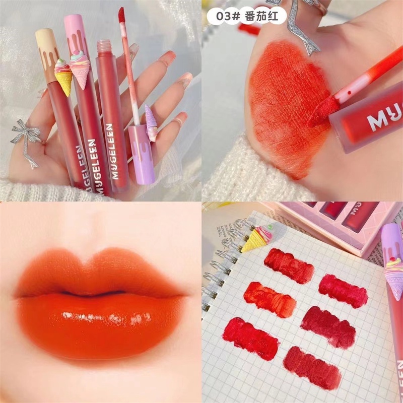 Abpopa MUGE LEEN® Set 6 Son Kem Mịn Mượt Như Nhung Lâu Trôi Và Lên Màu Đẹp