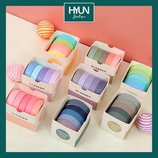 Set 5 cuộn Washi tape pastel dễ thương Hyun Boutique