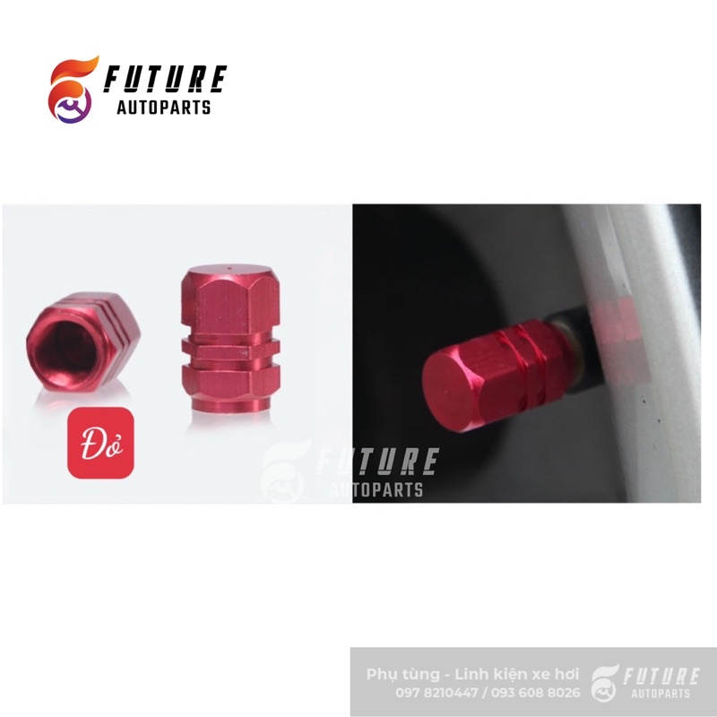 Bộ 4 nắp chụp chân van lốp xe hơi, xe máy nhiều màu sắc lựa chọn - Future Autoparts