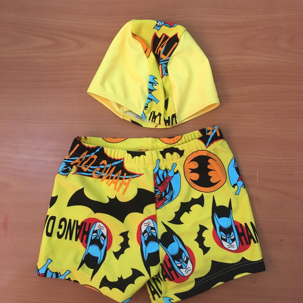 Quần bơi batman vàng kèm nón