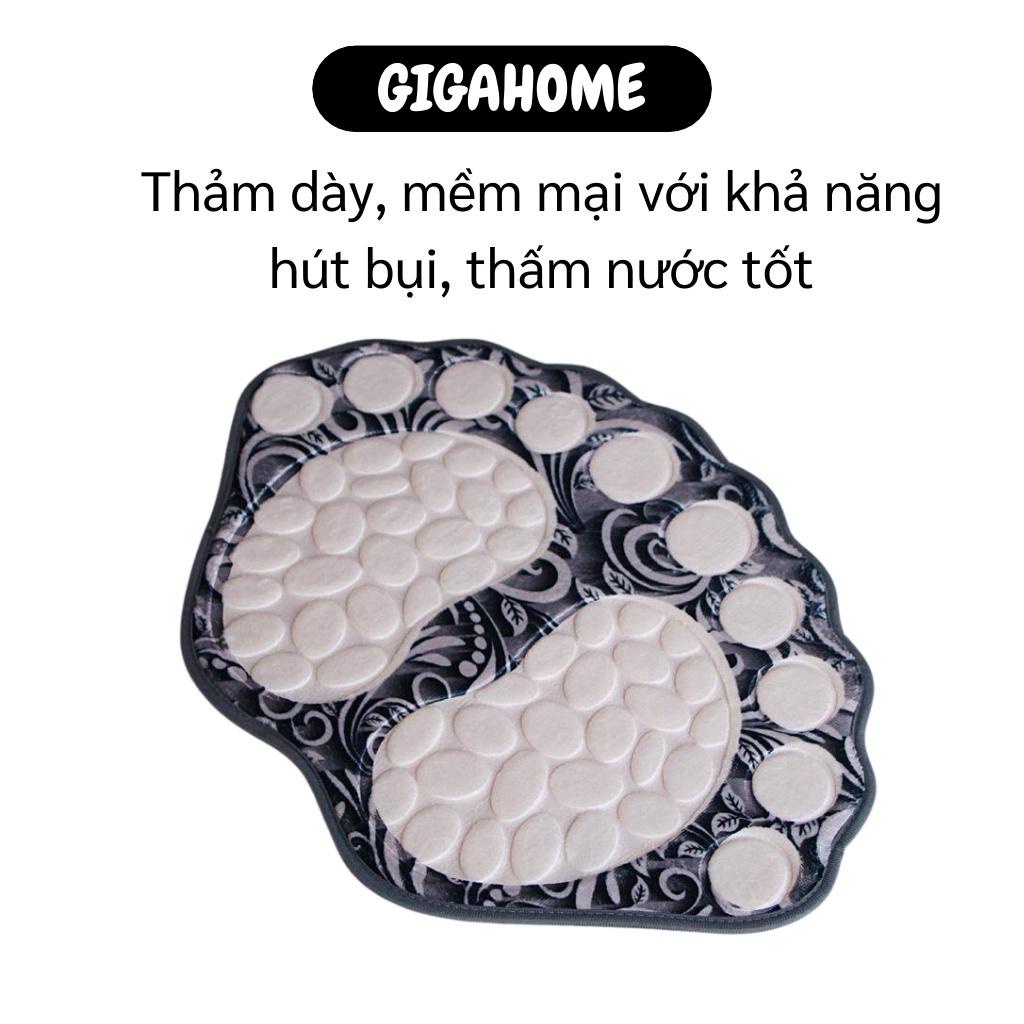 Thảm Lau Lót Sàn GIGAHOME Hình Bàn Chân 3D Massage Êm Ái, Thấm Hút Nước Tốt 40x60cm 8264