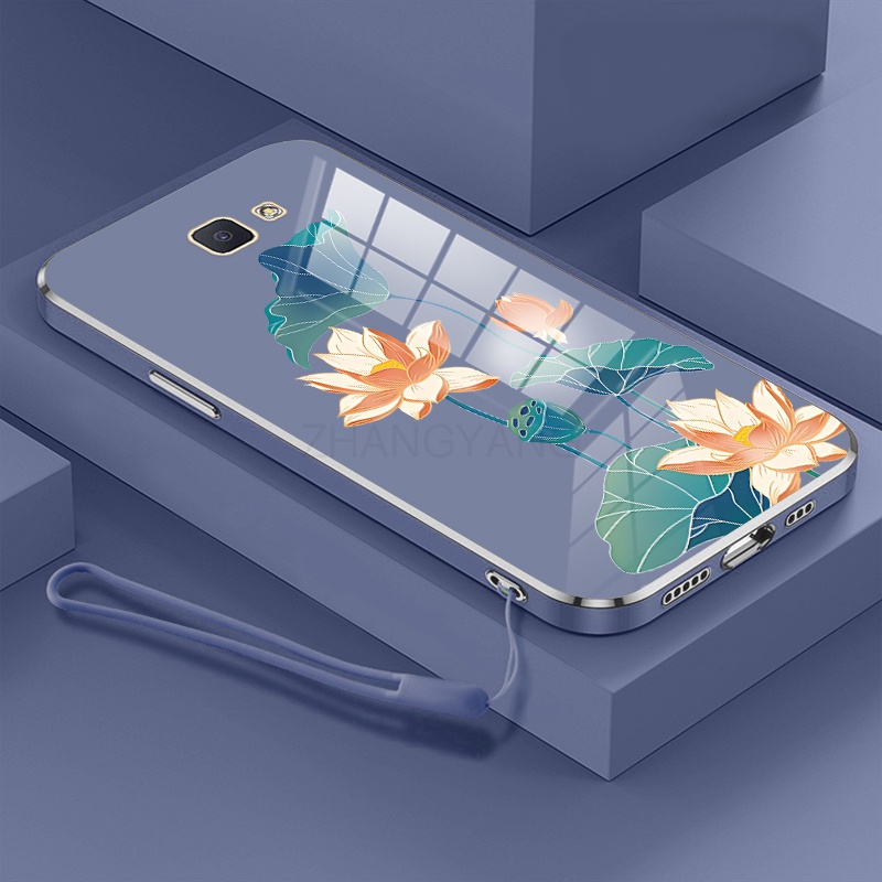 Ốp lưng Samsung J5 prime ốp điện thoại Samsung J5 prime Ốp Điện Thoại TPU Dẻo Mạ Màu Họa Tiết Hoa Sen Sang Trọng