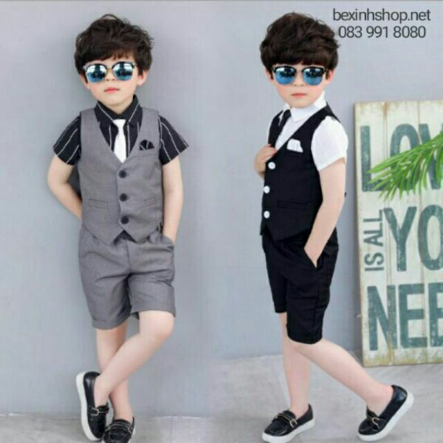 Set ghile kèm cà vạt bé trai
