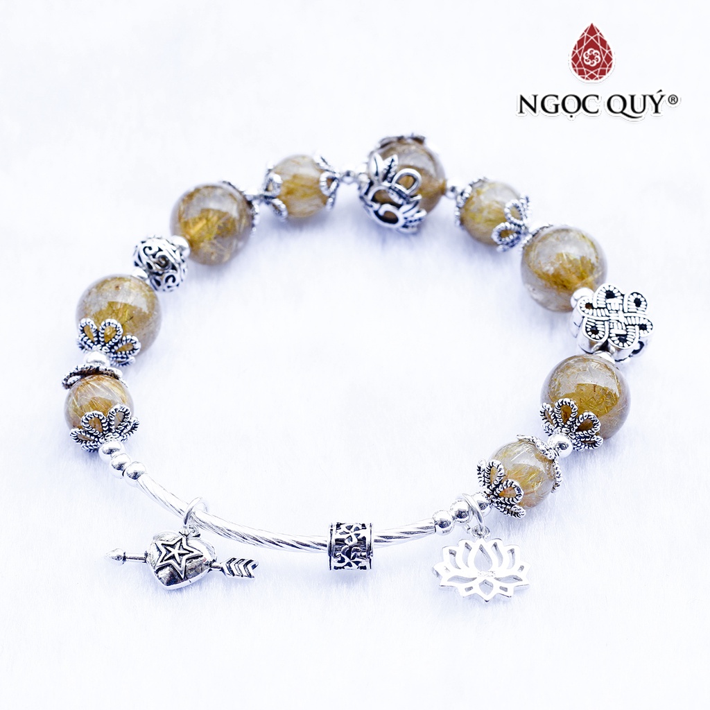 Vòng TA tóc vàng phối charm bạc - Ngọc Quý