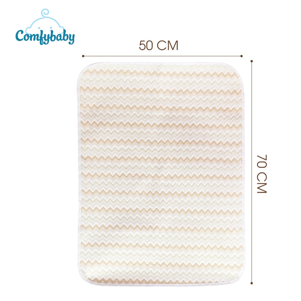 Tấm lót chống thấm thay tã cho bé 4 lớp vải Organic Comfybaby 100% cotton hữu cơ cao cấp, kháng khuẩn, thoáng khí PAD2