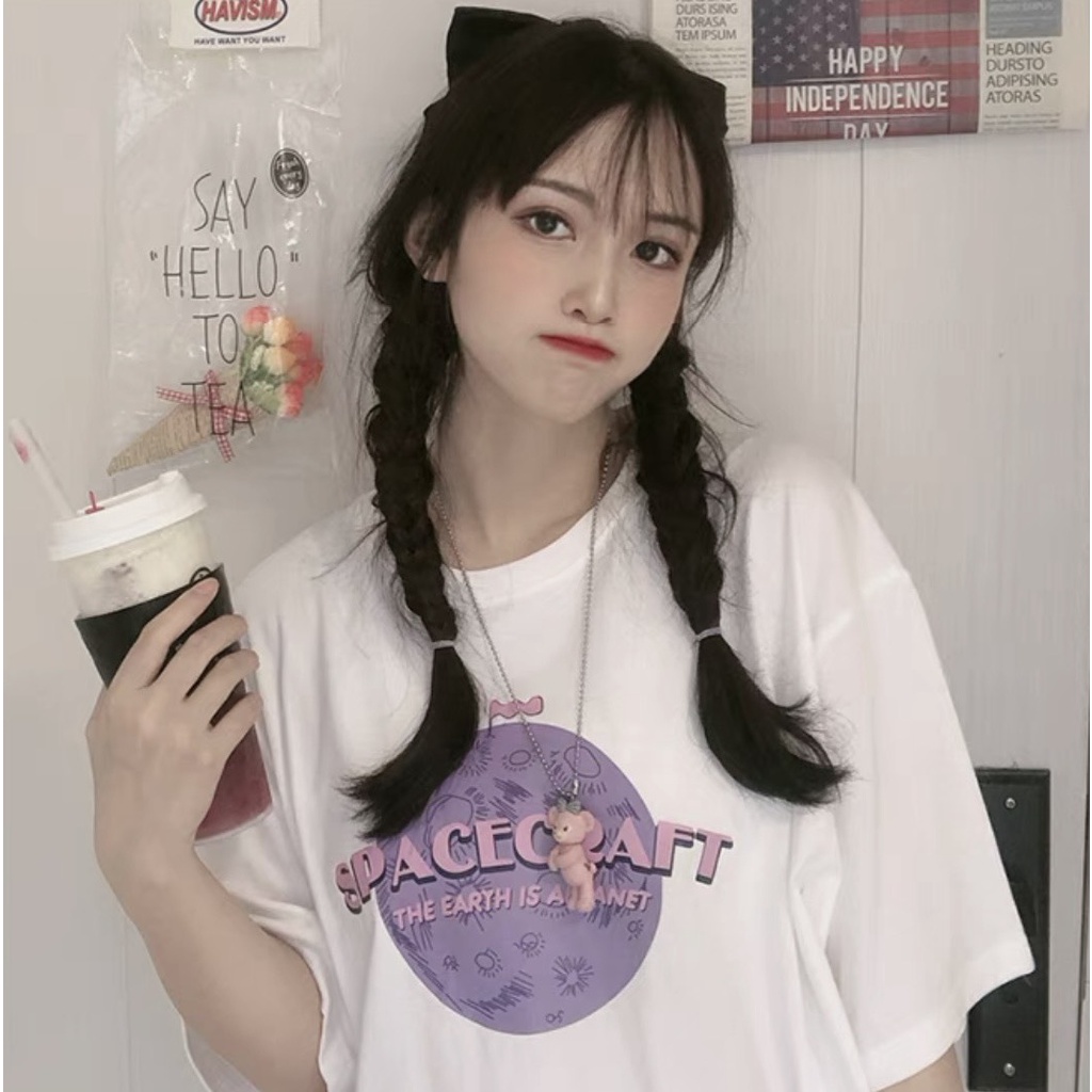 Áo thun tay lỡ form rộng SpaceCraft NEKOSG, áo phông form rộng Unisex ATL273