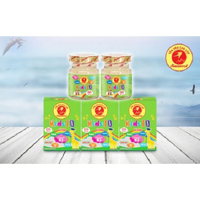 Lốc 6 hủ yến xào cao cấp chuyên dùng cho bé Sunnest kid IQ 25% tổ yến cao cấp.