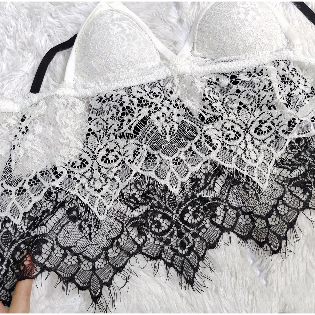 Set Bralette - Áo bra ren không gọng sexy mút mỏng - Áo lót nữ