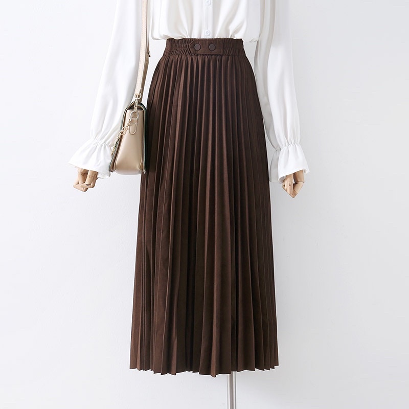 Chân váy công sở xếp ly dài cúc bấm lên dáng cực xinh LICA - CV02 | BigBuy360 - bigbuy360.vn