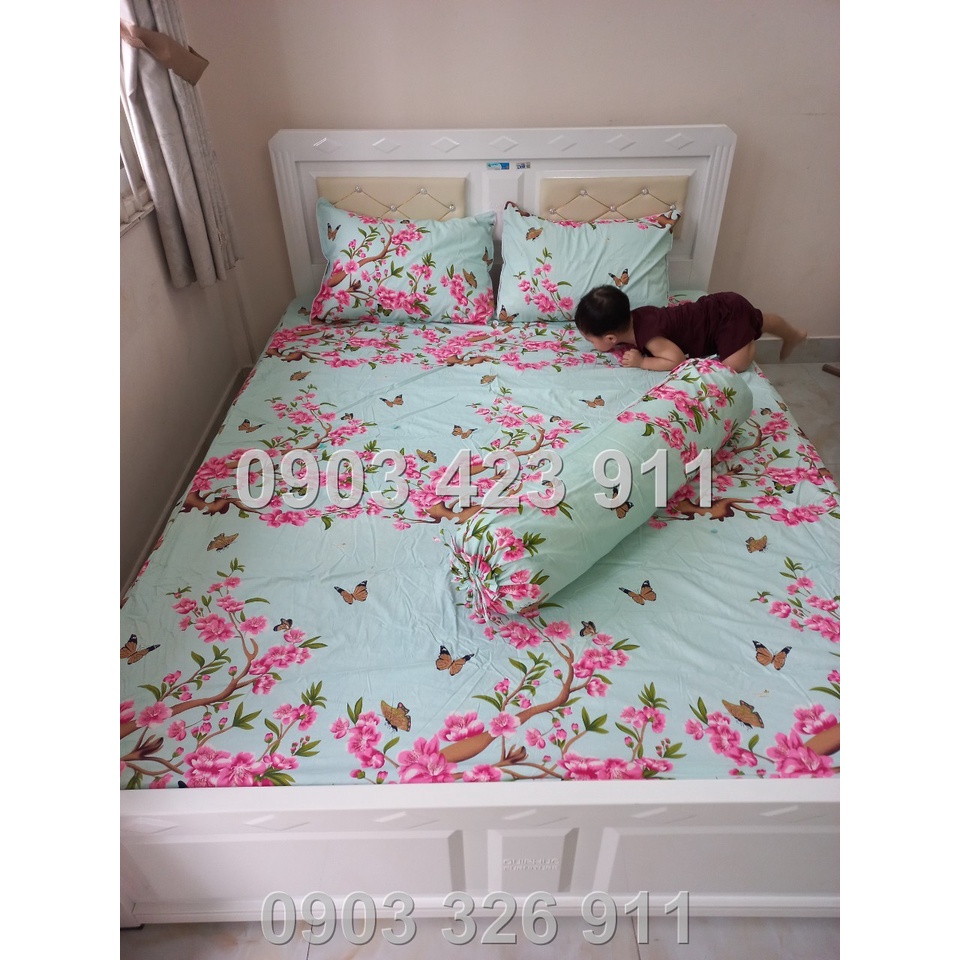 Bộ Drap Cotton 1m6 THẮNG LỢI {chuẩn logo cty} chat để chọn màu