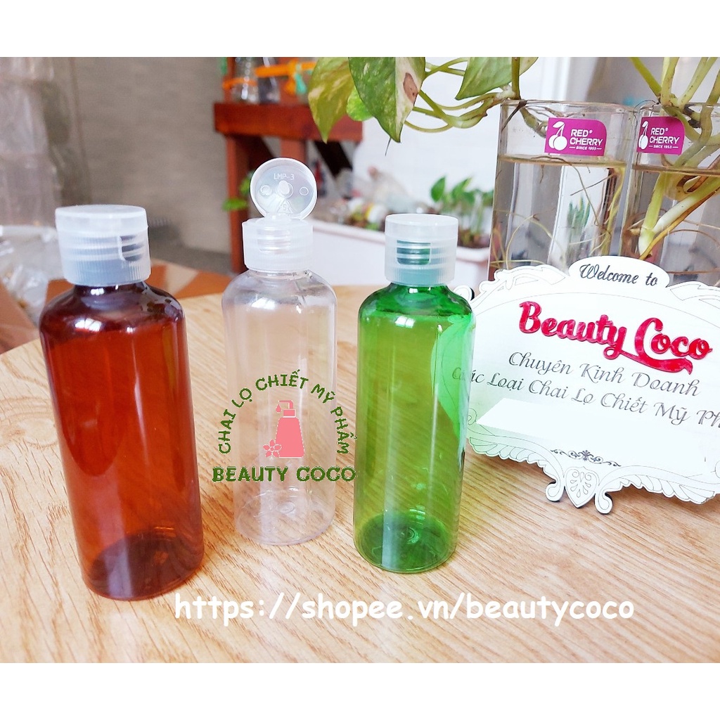 Combo 50 chai nhựa 100ml nắp bật lọ chiết mỹ phẩm