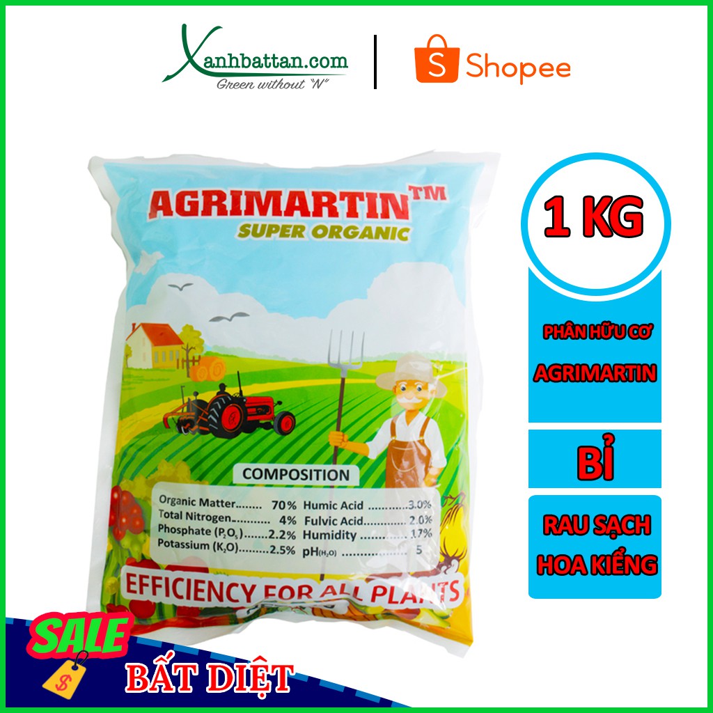 Phân Hữu Cơ Agrimartin Nhập Khẩu Từ Bỉ Túi 1 Kg