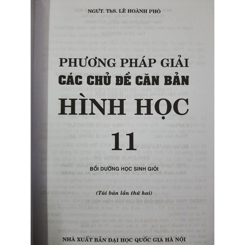 Sách - Phương pháp giải các chủ đề căn bản Hình Học 11