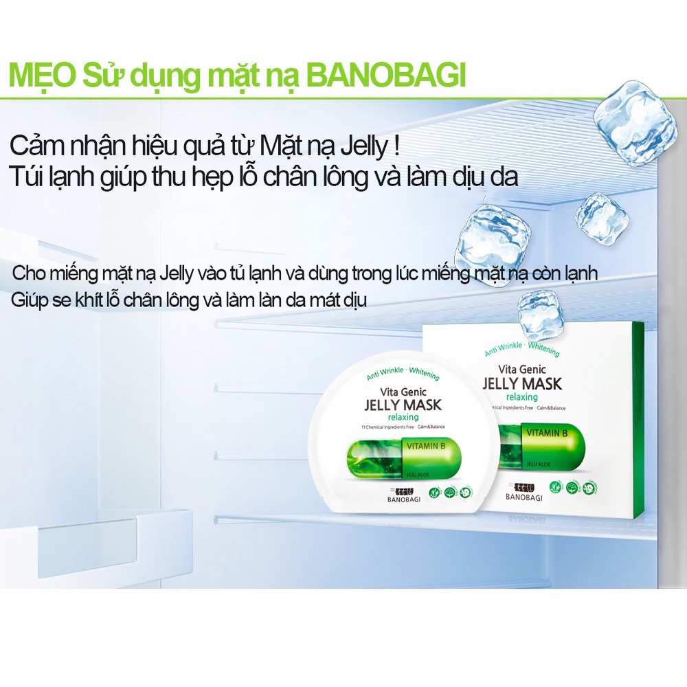 HÀN QUỐC - Hộp 10 gói Mặt nạ giấy thiếc Banobagi Jelly Mask phiên bản nâng cấp Dưỡng Ẩm Trắng Da Chống Lão Hoá Giảm Mụn