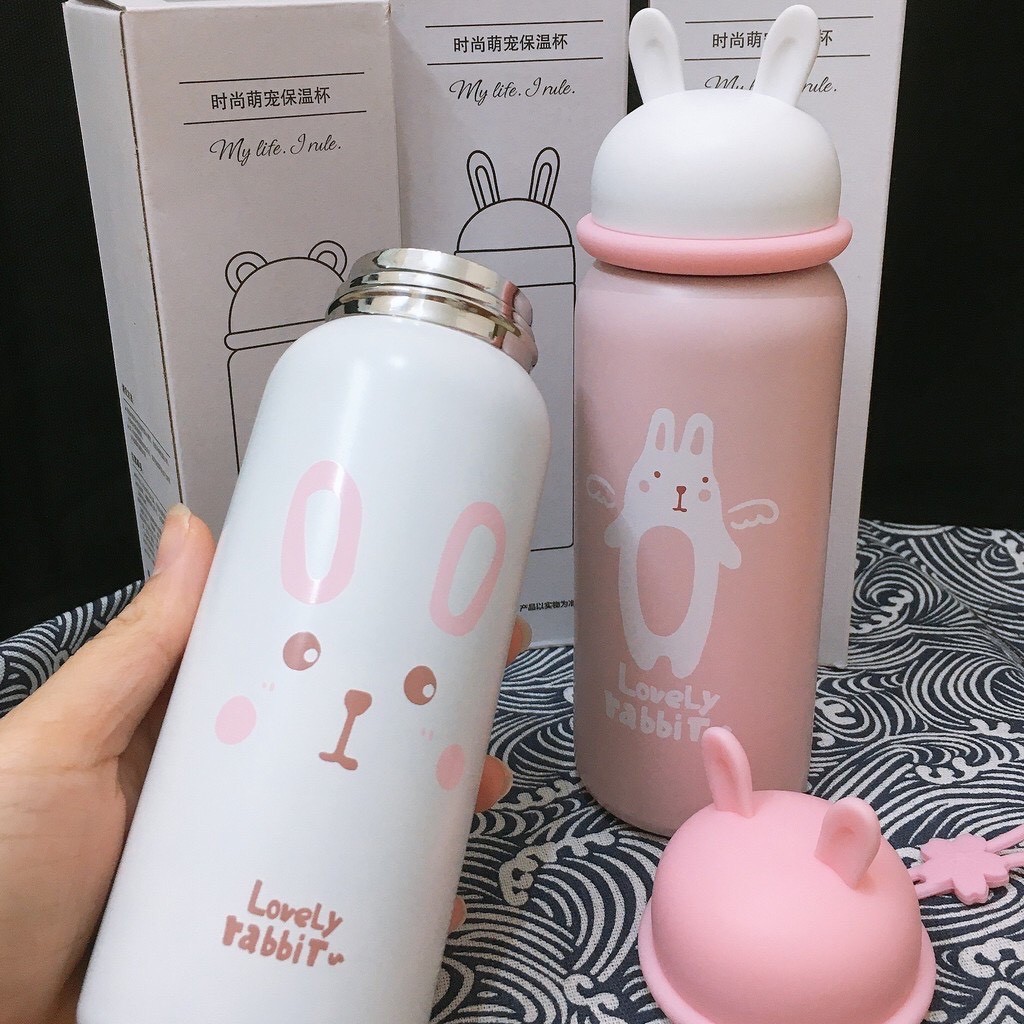 Bình giữ nhiệt tai thỏ Yinkai 400ml inox304 giữ nhiệt đến 12h