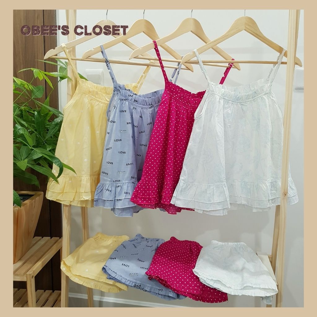 Đồ bộ đùi nữ Obee's Closet Bộ 2 dây kate mặc nhà mùa hè