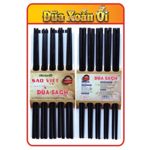 1 vỉ Đũa Gỗ Các Loại: Sắn Ổi, Giáng Hương, Tre Cao Cấp