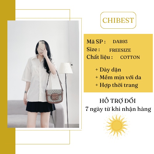 Áo somi tay ngắn 1 túi cut lưng phong cách hàn quốc CHIBEST DAB93