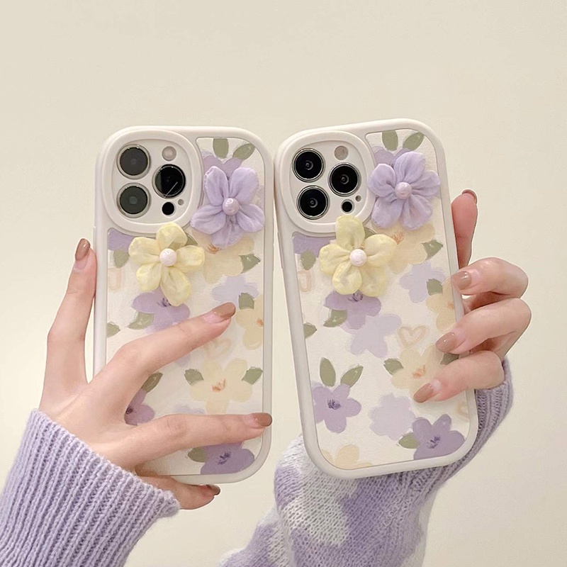 Ốp Điện Thoại Mềm Dạng Nhám Bảo Vệ Toàn Diện Họa Tiết Hoa Cho iPhone 13 12 11 Pro MAX X XS MAX XR