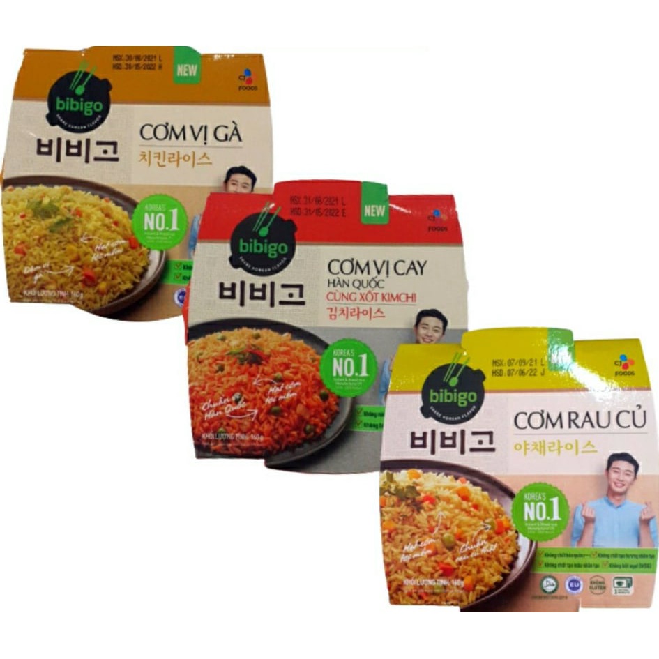 Cơm ăn liền BIBIGO vị cay/ vị rau củ/ vị gà 160g